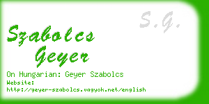 szabolcs geyer business card